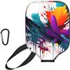 YQxwJL Copertura della pagaia del pickleball del neoprene della stampa dello spruzzo della pittura della copertura della chiusura lampo con la tasca della maglia e il moschettone