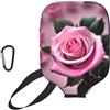 YQxwJL Copertura di pagaia del pickleball del neoprene della stampa della rosa e della rosa, manica protettiva della chiusura lampo con la tasca della rete e il moschettone