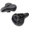 iplusmile Sella Bici Ammortizzata Larga Imbottita per Bici da Strada Nero | Rivestimento in Pelle Pu, Base in Plastica Pp, per Esercizi, Design a Molla, Comfort e Assorbimento Urti