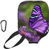 YQxwJL Bella copertura viola della pagaia del pickleball del neoprene della stampa della farfalla della copertura della chiusura lampo con la tasca della rete e il moschettone