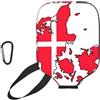 YQxwJL Copertura per pagaia da pickleball in neoprene con stampa mappa della bandiera danese, custodia protettiva con cerniera con tasca in rete e moschettone