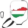 YQxwJL Copertura per pagaia in neoprene con stampa mappa della bandiera dell'Ungheria, custodia protettiva con cerniera con tasca in rete e moschettone