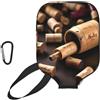 YQxwJL Copertura per pagaia in neoprene con stampa in sughero per bottiglia di vino, custodia protettiva con cerniera e tasca in rete e moschettone