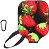 YQxwJL Copertura della pagaia del pickleball del neoprene della stampa del modello della fragola, manicotto protettivo della chiusura lampo con la tasca della rete e il moschettone
