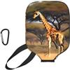 YQxwJL Africa Giraffe Majestic Tree Print Neoprene Pickleball Paddle Cover,Zipper Custodia protettiva con tasca in rete e moschettone