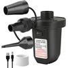 Jsdoin Pompa Elettrica 3000mAh Ricaricabile, Pompa ad Aria Portatile con 3 Ugelli per Gonfiatore e Sgonfiare, per Materasso Gonfiabile, Letto ad Aria, Piscina Gonfiabile, Campeggio