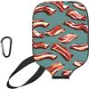 YQxwJL Copertura della pagaia del pickleball del neoprene della stampa del modello del bacon striato del manicotto protettivo della chiusura lampo con tasca in rete e moschettone