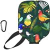 YQxwJL Copertura per pagaia in neoprene con stampa di uccelli e foglie tropicali, custodia protettiva con cerniera con tasca in rete e moschettone