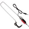 Fabater Indicatore di Abboccata per Pesca, Illuminato a LED, Acciaio | Gancio Strike Alert, struttura in plastica, luce blu, adatto a vari cavi, previene falsi allarmi dovuti a o flusso, per