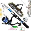 Generisch Canna da pesca combinata e mulinello, accessori da pesca per pescatori | Esca spinning con borsa per il trasporto, per pesce persico, trota, siluro, adulti, principianti
