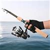 Hoppipola Canna da pesca telescopica leggera in carbonio, con supporto per mulinello rinforzato, impugnatura antiscivolo in EVA, per pesca in barca, 90-210 cm