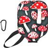 YQxwJL Copertura rossa bianca della pagaia del neoprene della stampa del fungo del pickleball, manicotto protettivo della chiusura lampo con la tasca della rete e il moschettone