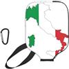 YQxwJL Copertura per pagaia da pickleball in neoprene con stampa mappa della bandiera italiana, manica protettiva con cerniera con tasca in rete e moschettone