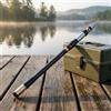 Hoppipola Canna da pesca telescopica in fibra di carbonio, 1,8 m-3,0 m, extra corta 44 cm piegata, leggera e stabile, per pesca in fiume e lago, nero/argento