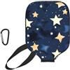 YQxwJL Copertura per pagaia da pickleball in neoprene con stampa cielo blu navy e stelle, manica protettiva con cerniera con tasca in rete e moschettone
