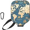 YQxwJL Copertura per pagaia in neoprene con stampa mappa del mondo, custodia protettiva con cerniera e tasca in rete e moschettone
