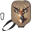 YQxwJL Copertura della pagaia di Pickleball del neoprene della stampa della testa di cervo che stampa la manica protettiva della chiusura lampo con la tasca e il moschettone