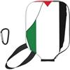 YQxwJL Copertura in neoprene con stampa mappa della bandiera della Palestina, custodia protettiva con cerniera e tasca in rete e moschettone