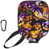 YQxwJL Pansy Perfection - Custodia protettiva per pickleball in neoprene, con tasca in rete e moschettone