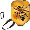 YQxwJL Copertura di pagaia del pickleball del neoprene della stampa dell'ape che vola la manica protettiva della chiusura lampo con la tasca della maglia ed
