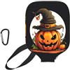 YQxwJL Custodia protettiva per pickleball in neoprene con stampa zucca di Halloween, custodia protettiva con cerniera con tasca in rete e moschettone