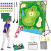 Generic Gioco Golf Chipping - Tappetino da putting interattivo | Giardino Esterno | Set da golf resistente alle intemperie (136 x 138 cm) con 2 mazze, 24 palline e tabellone segnapunti