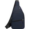 Gyios Borsa Torace Blue Multi Tasca Sling Petto Crossbody Resistente all'Acqua Nylon Cinturina Regolabile