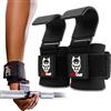 AmStaff Fitness Coppia di ganci per sollevamento pesi, cinghie da polso da palestra con ganci in acciaio per sollevamento pesi, trazioni, stacchi, allenamento della forza e allenamento fitness