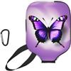 YQxwJL Copertura viola della pagaia del pickleball del neoprene della stampa della farfalla della stampa della stampa della chiusura lampo della manica protettiva con la tasca della rete