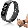 Yuragim Orologio contapassi, impermeabile IP68, pedometro senza Bluetooth/senza app/senza telefono cellulare, fitness tracker, braccialetto per jogging, camminata, corsa, per adulti, uomini e donne, sveglia