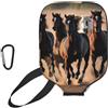 YQxwJL Custodia protettiva per pickleball in neoprene con stampa di cavalli da corsa con tasca in rete e moschettone