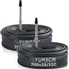 YunSCM 2PCS 25/32-622 Camera d'aria da 28 pollici 700x25C 700x26C 700x28C 700x30C 700x32C FV80mm Valvola Presta, compatibile con camera d'aria per bicicletta da/bicicletta elettrica 700x25C/32C