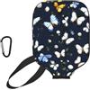 YQxwJL Custodia protettiva per pickleball in neoprene con stampa di farfalle bianche, con tasca in rete e moschettone