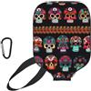 YQxwJL Copertura per pagaia in neoprene con stampa teschio messicano, custodia protettiva con cerniera e tasca in rete e moschettone