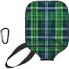 YQxwJL Copertura per pagaia in neoprene con stampa scozzese scozzese blu per pickleball, custodia protettiva con cerniera con tasca in rete e moschettone