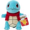 Pokémon PKW3102-20 cm peluche invernale - Schiggy con sciarpa, peluche ufficiale