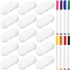 DUINIU 15 Pezzi di Maschere per Gli Occhi Sfumate Bianche E 8 Pennelli per Salviette Colorate, Maschere per Gli Occhi da Viaggio, Aiuti per Dormire, Penne per Pittura Graffiti.
