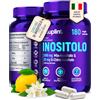 SUPLINT Inositolo Integratore 2200 mg - Myo Inositolo e D-Chiro - 180 Capsule | 180 Capsule Vegane - Acido Folico - 3 al Giorno per 60 Giorni - Sostegno del Ciclo e dell'Equilibrio Ormonale - Testato, GMP
