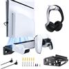 NexiGo Supporto da Parete per PS5 con Stazione di Ricarica per per PS5 (Tutte le Versioni) e Nuove Console PS5 Slim, Controller Regular e Edge