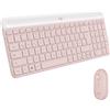 Logitech Slim Wireless Combo MK470 - Set tastiera e mouse - senza fili - 2,4 GHz - QWERTY - Internazionale USA - rosa