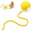 Tacitmeet Palla elettrica per gatti, colore giallo, giocattolo elettrico con cordino, palla da gioco interattiva per cani e gatti, palla magica automatica, palla per gatti a 360 gradi con luce LED, ricaricabile