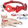 DILLYBUD Airtag Collare per gatti con campanelle e papillon, grazioso collare regolabile di sicurezza per animali domestici, con supporto Airtag impermeabile, collare GPS per gatti, gatti, gattini e