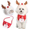 shallyong 2 Pezzi Vestito Natale Set Cane e Gatto, Vestito Natalizio per Cani Piccoli e Gatti, Costume da Renna Bianca, Natalizio Vestiti Regalo, Regalo Natale Animali Domestici (Bianco)