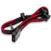 Itek Cavo prolunga sata Itek Sleevato IDE 4Pin a 4xsata, 300mm, Nero Rosso [ITCP4SBR]