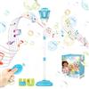 PASLFC Lanterna per bolle di sapone ricaricabile, supporto automatico per bolle di sapone con musica, macchina per bolle in piedi, regolabile in altezza, con luce e telecomando, con liquido per bolle di