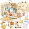 Tacobear Casa delle Bambole Lavanderia Portatile con Mobili in Miniatura | Lavatrice, Asciugatrice, Stendibiancheria, Bambole Articolate e Accessori Gioco per Bambini da 3 Anni