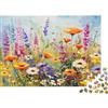 TJQHVMCX Puzzle 1000 Pezzi 38x26cm in Carta Riciclata per Adulti Fiori Selvatici Bouquet di Prato Divertente per la Famiglia Ottima Idea Regalo per la Festa del Papà