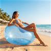 FURONGHUAK Palla Gonfiabile con Tubo di gonfiaggio, 120cm XXL Palloni Gonfiabili Giganti, Giganti Tpr Palloncini Trasparenti, Grande Pallone Gonfiabile Gigante per Feste All'Aperto,Palloni da Spiaggia (Blu)