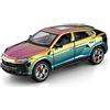 imtfzct Lamborghini Urus modello auto SUV in scala 1:24 in pressofusione con funzione pull-back ed effetti luminosi e sonori, una scelta ideale per collezionisti e come regalo viola
