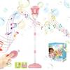 PASLFC Lanterna per bolle di sapone ricaricabile, supporto automatico per bolle di sapone con musica, macchina per bolle in piedi, regolabile in altezza, con luce e telecomando, con liquido per bolle di
